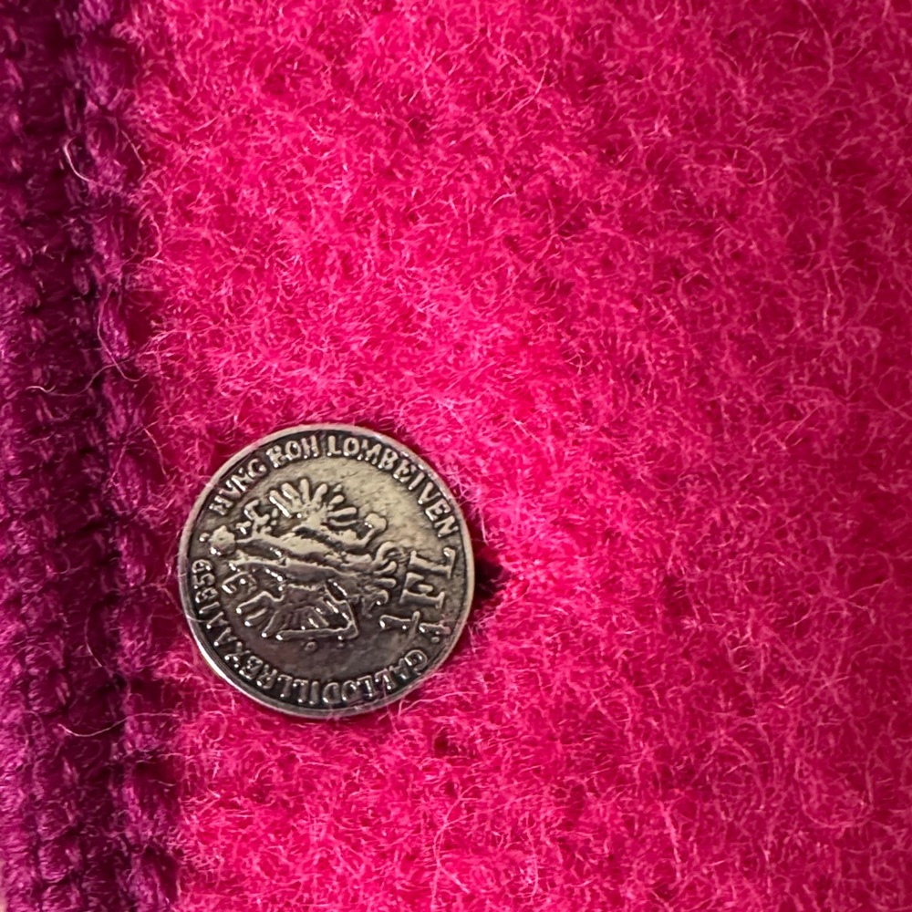Vintage Giesswein Austrian Wool Jacket Pink Boiled Wool Made in Austria S/M - Picture 5 of 15